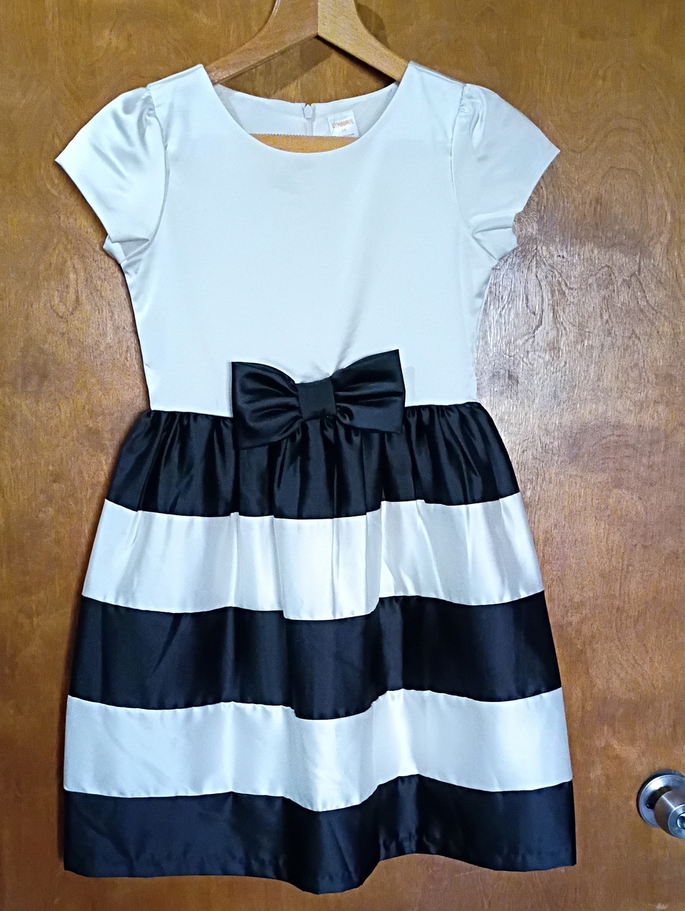 10 Gymboree Black and White Striped Bow Dress Classy Formal Party
